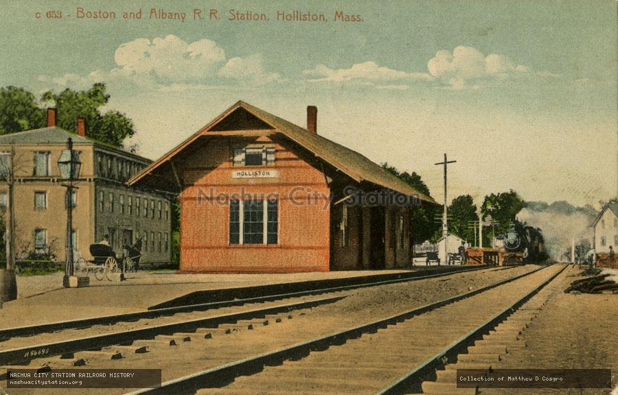Postcard: Boston & Albany Railroad Station, Holliston, Massachusetts